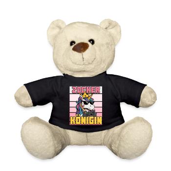 gambler queen - unicorn - Teddy Bear - black - Front