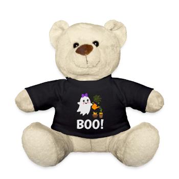 Cute Ghost Boo! Water the ghost plants - Teddy Bear - black - Front