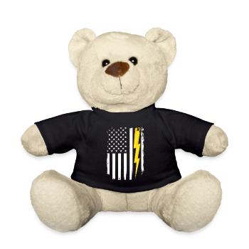 US-Flagge Flash Patriotischer Elektroingenieur - Teddy - Schwarz - Vorne