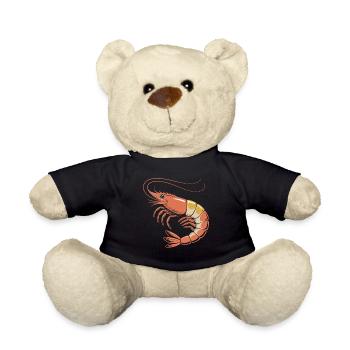 Retro Garnelen-Illustration in Orange - Teddy - Schwarz - Vorne