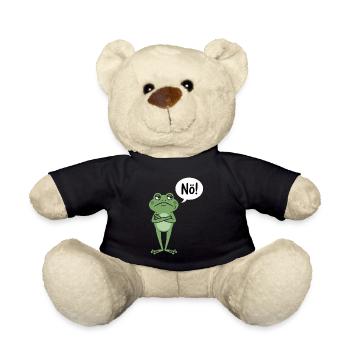 Skeptical frog with nope saying - Teddy Bear - black - Front