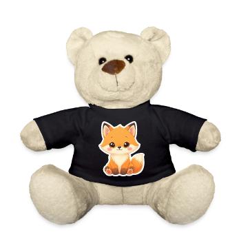 Kawaii Fox Cartoon for KidsWear - Teddy Bear - black - Front