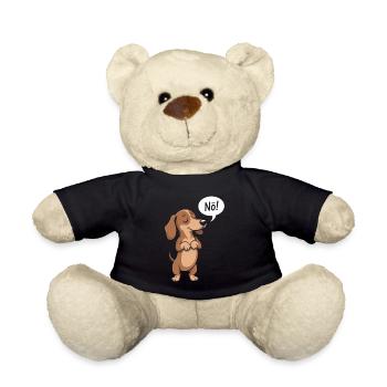Dackel Cartoon Nö Lustiger Hund Spruch - Teddy - Schwarz - Vorne