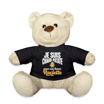 Chaud Patate pour Raclette Expression Humour - Nounours - noir - Devant