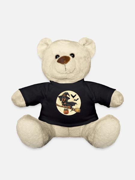 Süßer Dackel Hexe Halloween - Teddy - Schwarz