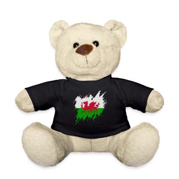 Flagge von Wales, Rissen-Stil - Teddy - Schwarz - Vorne