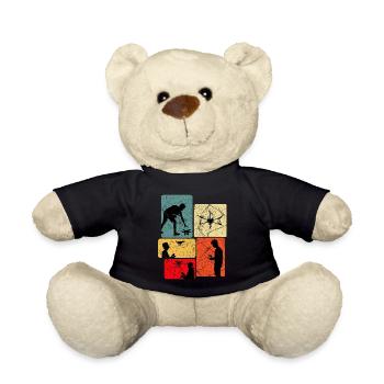Drohnen fliegen Spruch Geschenkidee - Teddy - Schwarz - Vorne