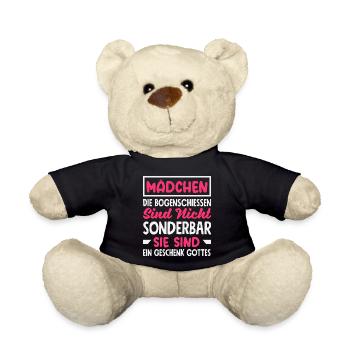 Bogenschießen Bogenschütze Geschenk - Teddy - Schwarz - Vorne
