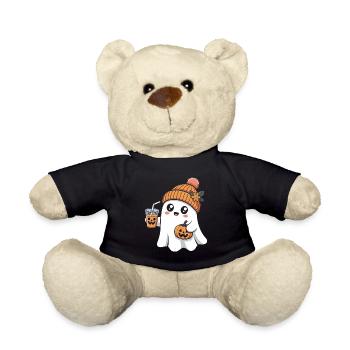 Geist Kürbis Gewürz Latte Halloween Spaß - Teddy - Schwarz - Vorne