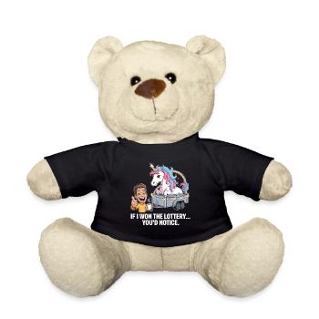 Funny If I Won The Lottery You'd Notice Yacht boat - Teddy Bear - black - Front