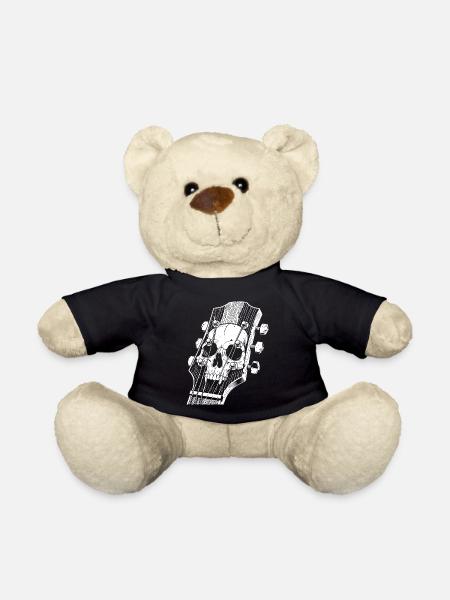 Totenkopf auf Gitarrenkopfplatte - Teddy - Schwarz