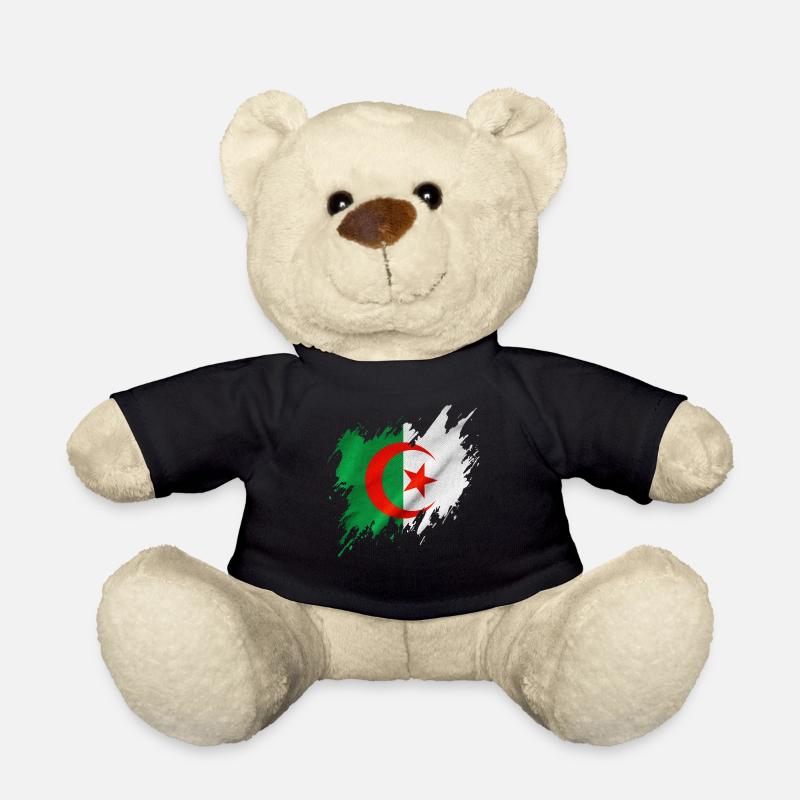 Drapeau de l’Algérie, style déchiré - Nounours - noir
