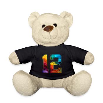 NON. 12 NUMÉRO 12 COLLÈGE 12E ANNIVERSAIRE - Nounours - noir - Devant