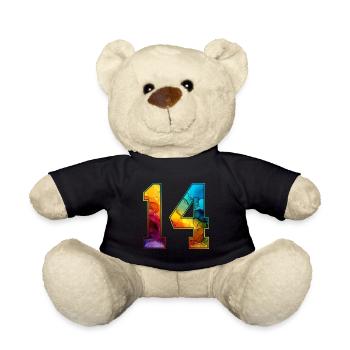 NR. 14 NUMMER 14 COLLEGE 14. GEBURTSTAG - Teddy - Schwarz - Vorne
