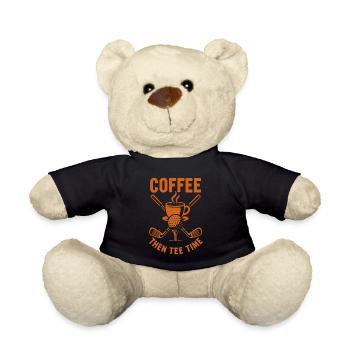 Café puis Tee Time Golf Humour Design - Nounours - noir - Devant