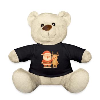 Le Père Noël et les rennes s’amusent pendant les fêtes de fin d’année - Nounours - noir - Devant