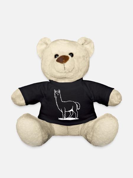 Alpaka T-shirt Geschenk  - Teddy - Schwarz