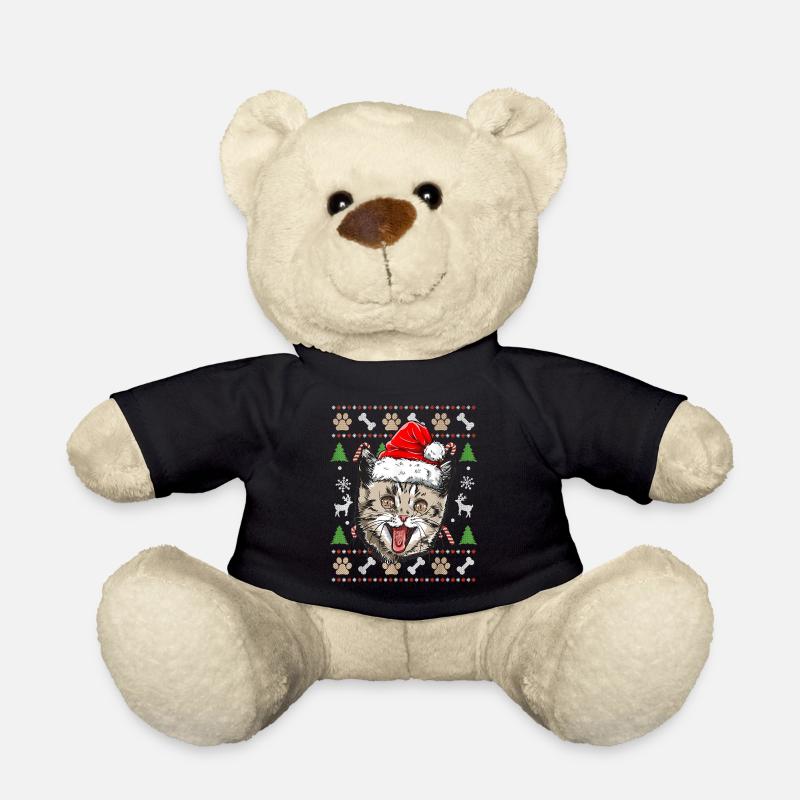 Pull Moche de Noël Chat Mignon idée Cadeau Joyeux - Nounours - noir