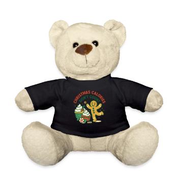 Christmas Calories Don't Count Holiday Fun - Teddy Bear - black - Front