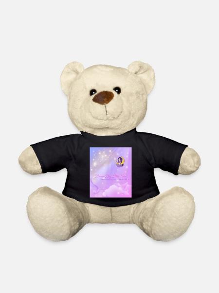 Dream Big, Little Star | Magical Moon & Girl Design - Teddy Bear - black