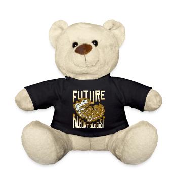 Fossil Heart Paleontology Motif - Teddy Bear - black - Front