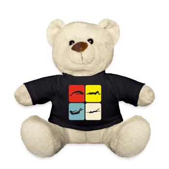 Schwimmen Wassersport Schwimmer Geschenke - Teddy - Schwarz - Vorne