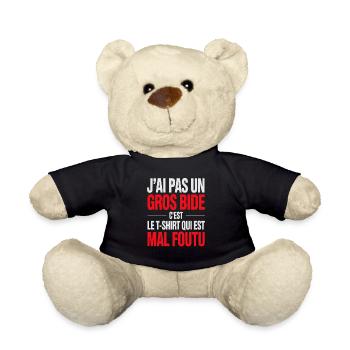 J’ai Pas Un Gros Bide Design Drôle - Nounours - noir - Devant