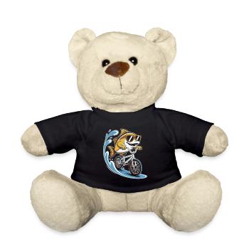 Poisson à vélo avec des lunettes de soleil - Nounours - noir - Devant