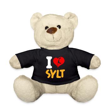 Vacances en mer du Nord J’ADORE SYLT Drôle - Nounours - noir - Devant