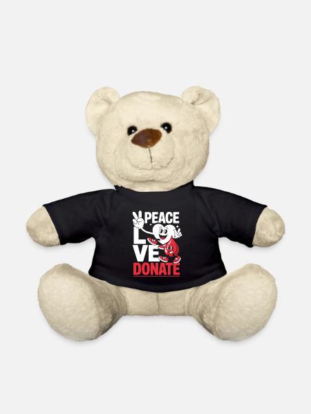 Peace Love Donate Blutspender Blutspende - Teddy - Schwarz