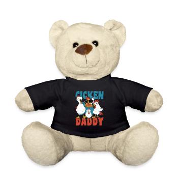Chicken daddy funny chickens farmer - Teddy Bear - black - Front