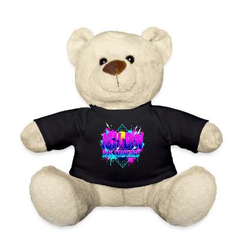 Ich Bin das Stadtbild - 80er Retro Synthwave Neon - Teddy - Schwarz - Vorne