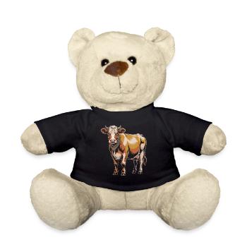 Vache avec bandana – Illustration rustique - Nounours - noir - Devant