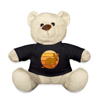 Kangaroo at sunset - Teddy Bear - black - Front