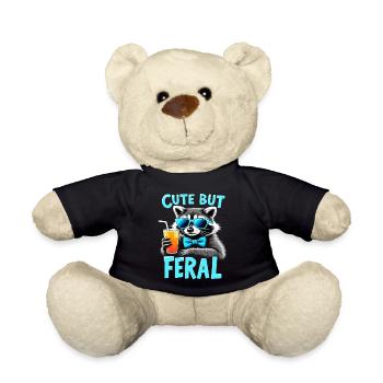 Cute raccoon, wildly charming - Teddy Bear - black - Front