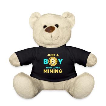 Krypto Mining Junge – Bitcoin Leidenschaft - Teddy - Schwarz - Vorne