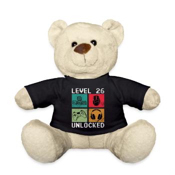 Level 26 Freigeschaltet: Pixel Gaming Blocks - Teddy - Schwarz - Vorne
