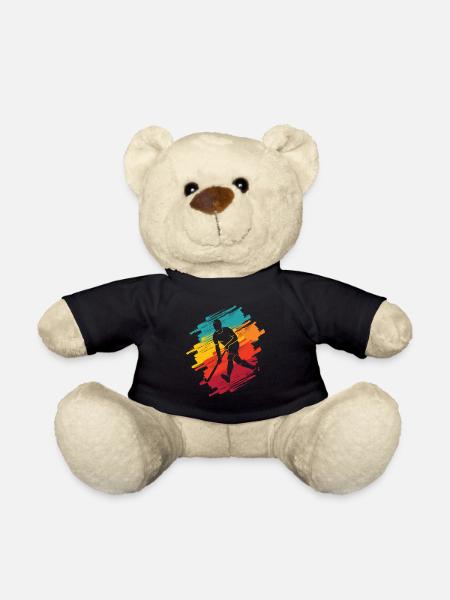 Joueur de hockey sur gazon Hockey Garçon de hockey masculin rétro - Nounours - noir