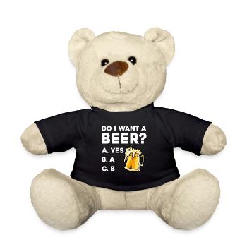 Bierfrage: Prost Humor - Teddy - Schwarz - Vorne