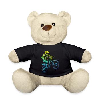 Motocross, Motocrossfahrer, Dirt Bike, Dirt Biker - Teddy - Schwarz - Vorne
