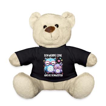 Big sister Owls Older baby Siblings - Teddy Bear - black - Front