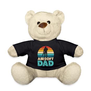Airsoft Dad Retro Sunset Silhouette - Teddy Bear - black - Front