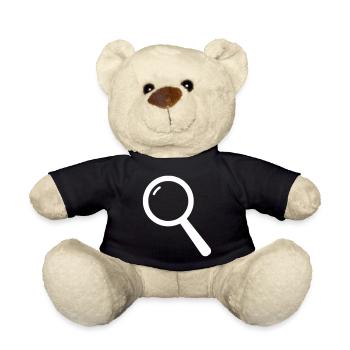 Magnifying Glass Icon Search Minimalist Vector - Teddy Bear - black - Front