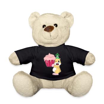 Hamster Birthday Cupcake - Teddy Bear - black - Front