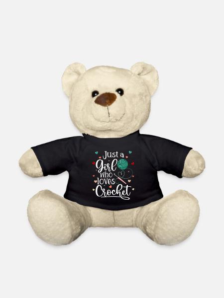 Just a Girl Who Loves Crochet - Teddy - Schwarz