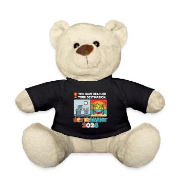 Work to Beach Funny GPS Tee Men & Woman Retired - Teddy - Schwarz - Vorne