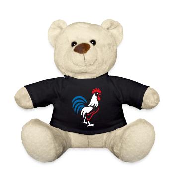 Coq vibrant bleu rouge - Nounours - noir - Devant