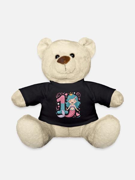 Meerjungfrau 1. Geburtstag 1 Jahr - Teddy - Schwarz