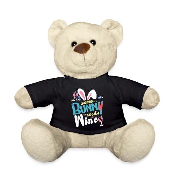 Some rabbit needs some wine - Teddy Bear - black - Front
