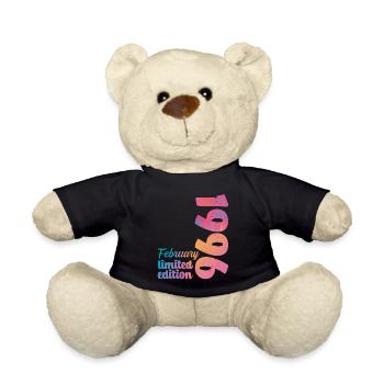 February 1996 30th Anniversary 30 Years Vintage Retro - Teddy Bear - black - Front